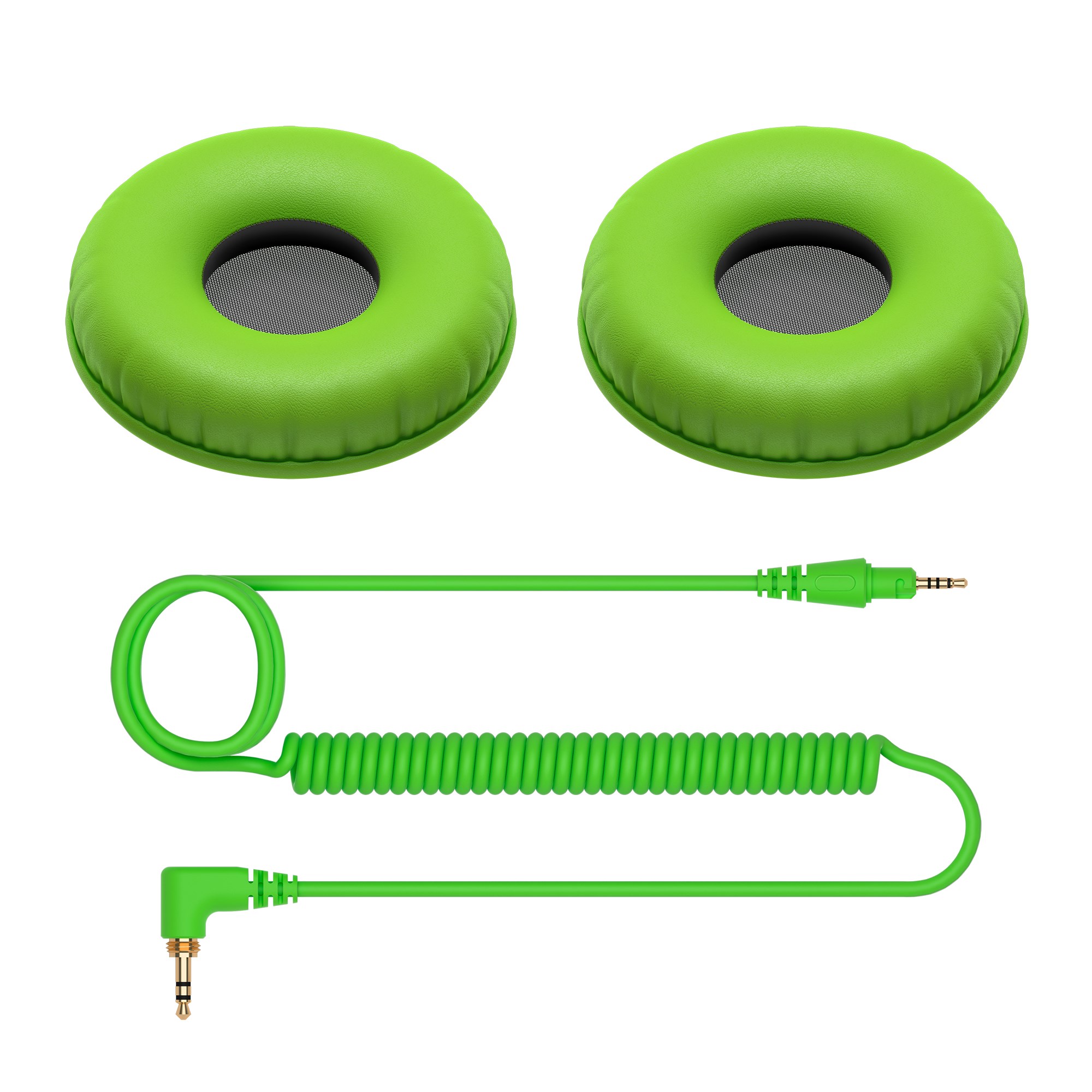 Pioneer HC-CP08-G Coiled cable and ear pads for HDJ-CUE1 (Green)