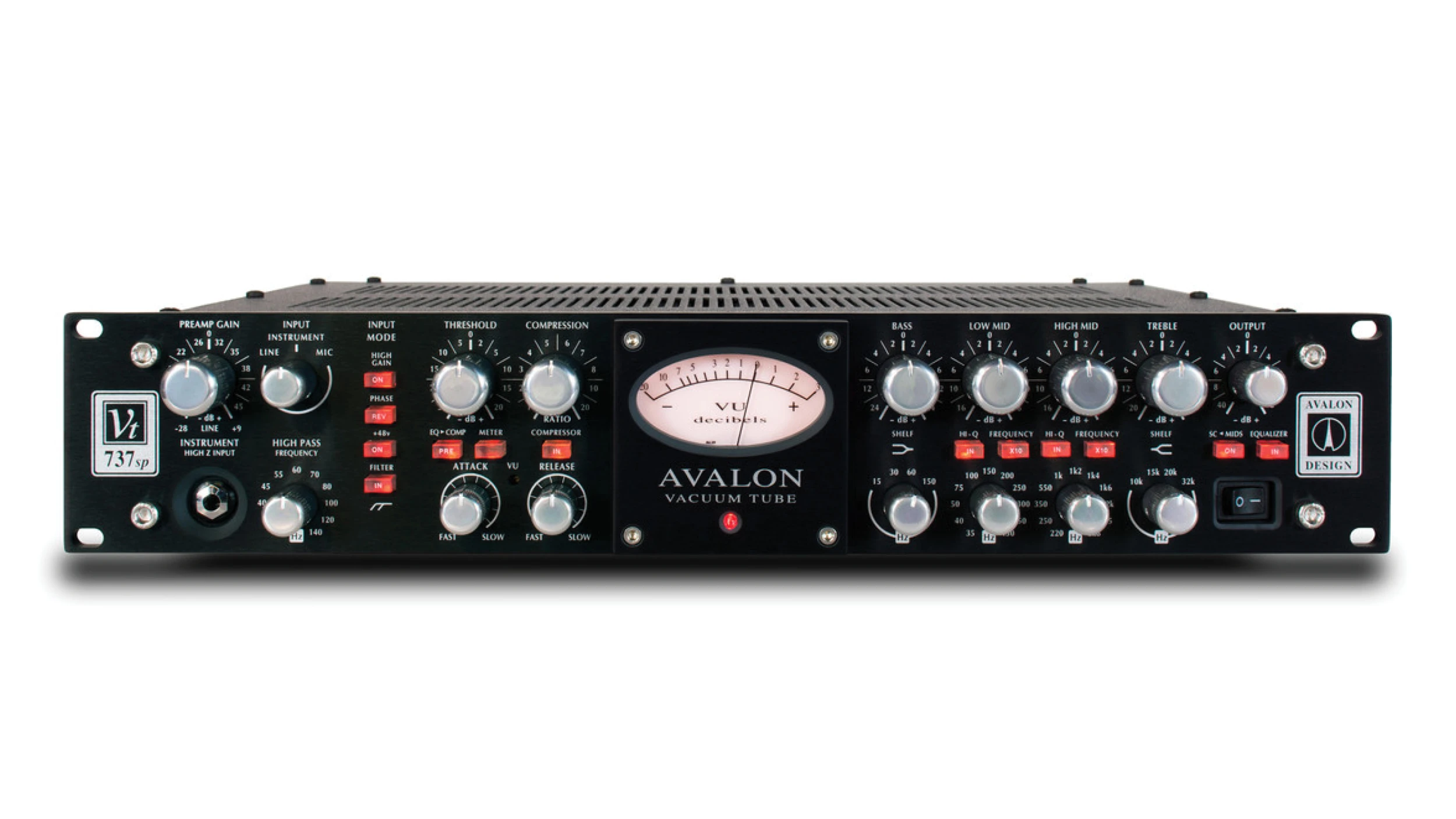 Avalon VT-737sp Mono Mic Preamp/Compressor/EQ in black