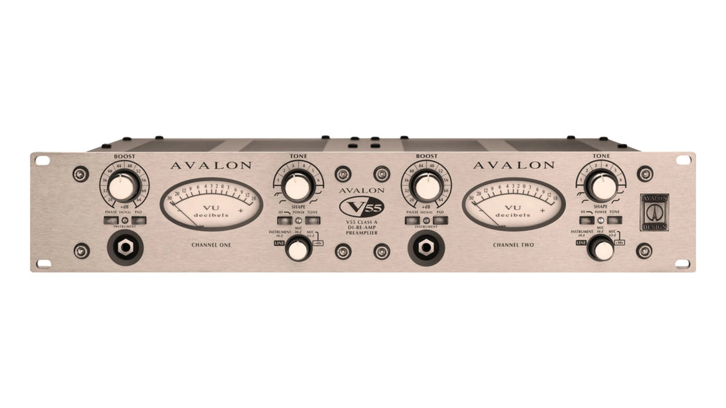 Avalon V55 Dual Mono Mic Preamp-Reamp-D.I